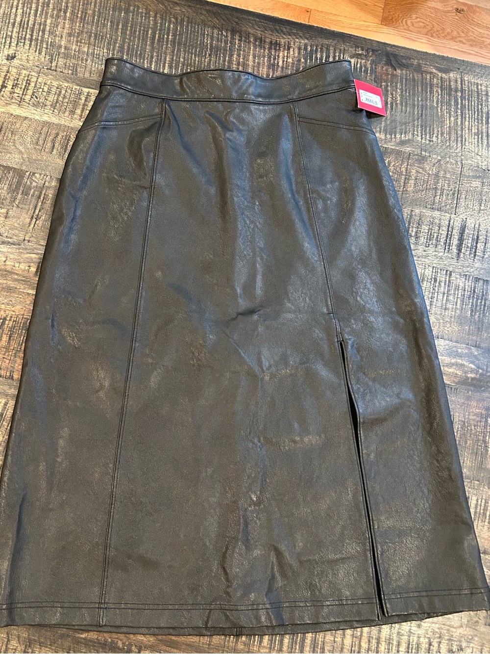 NWT Spanx Faux Leather Midi Skirt Size Medium